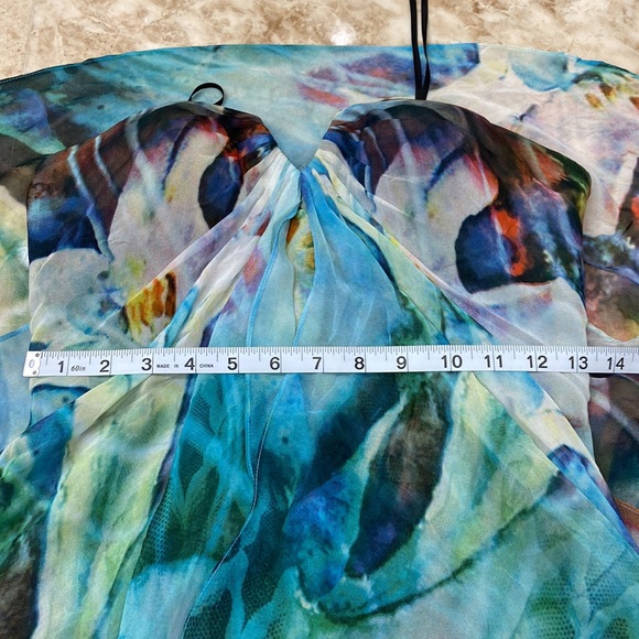 🛍️La Femme Multi Color High Low Chiffon Dress. Size 2. NWT - Picture 10 of 10